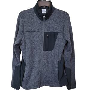 Magellan Women's Outdoors Zip Up Jacket Knit Long Sleeve Pockets Gray Size Large